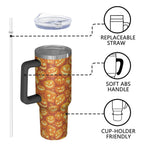 Halloween Style Mega Mug 40oz – Stainless Steel Insulated Tumbler with Handle and Straw, Large Capacity Travel Cup for Hot & Cold Drinks