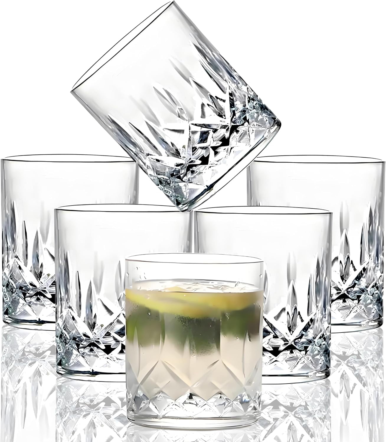 9 Oz Set of 6 Tritan Plastic Drinking Glasses Dishwasher Safe BPA Free Unbreakable Juice Glasses Acrylic Tumblers Reusable Highball Water Glasses