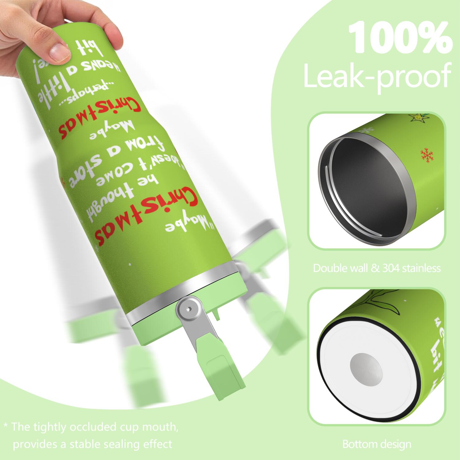 30oz Stainless Steel Tumbler with Lid and Straw,Spill Proof Travel Cup Double Wall Vacuum Insulated Coffee Mug with Top Handle Light-green