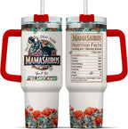Herobuddy™ Tumbler 40 Oz With Handle Lid And Straw, Grandmasaurus Nutrition Facts - Reusable Stainless Steel Cup