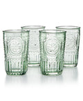 Bormioli Rocco 387595GRS021524 Romantic Tumbler, Set of 4, 10.25 oz, Pastel Green
