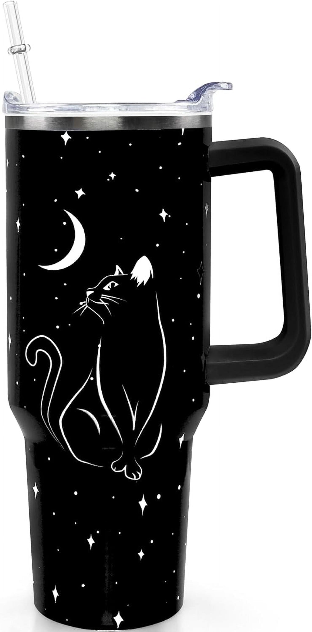 Herobuddy™ 40oz Goth Gothic Tumbler with Handle and Straw, Stainless Steel Vacuum - Insulated Travel Tumbler Cup