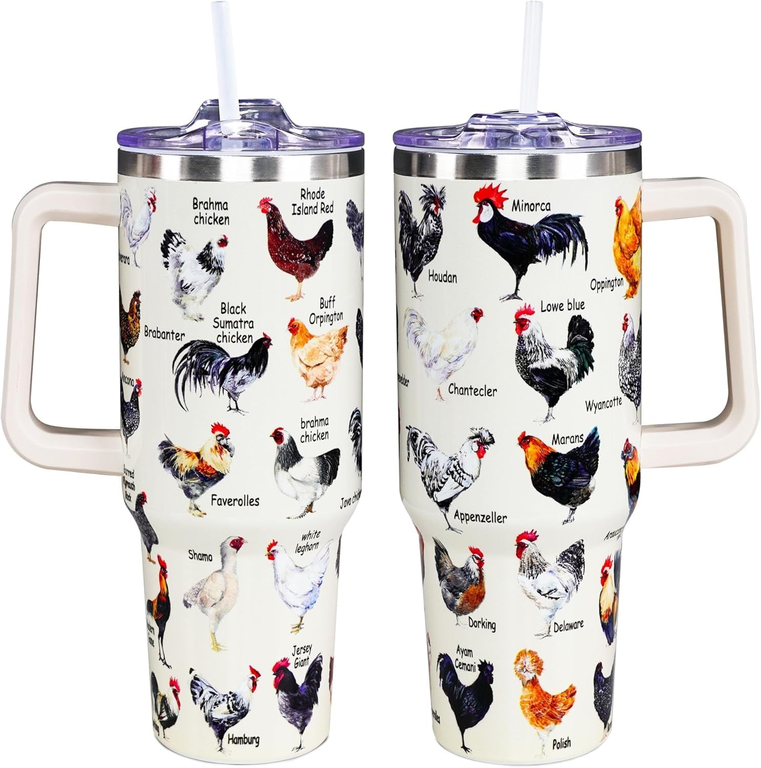 Herobuddy™ Chicken Tumbler Cup 40 OZ, Chicken Gifts For Chicken Lovers, Chicken - Reusable Stainless Steel Cup