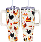 Chicken Tumbler Cup 40 OZ, Chicken Gifts For Chicken Lovers, Chicken Mom Gifts, Funny Chicken Gifts for Women Men, Chicken Themed Gifts for Christmas, Mothers Day, Birthday Rooster Travel Mug