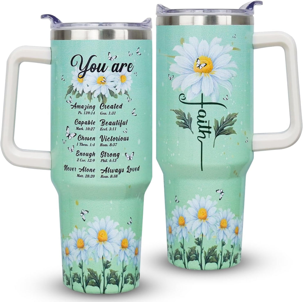 Herobuddy™ 40oz Bee Tumbler With Handle Lid and Straw -Bee gifts - Reusable Stainless Steel Cup