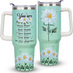 Herobuddy™ 40oz Bee Tumbler With Handle Lid and Straw -Bee gifts - Reusable Stainless Steel Cup