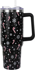 Herobuddy™ Christmas Tumbler with Handle and Straw Lid 40 oz,Cute Christmas Gifts - Insulated Travel Tumbler Cup
