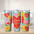 Herobuddy™ Colorful Heart Love Mom Stainless Steel Tumbler, 30oz - Insulated Travel Tumbler Cup