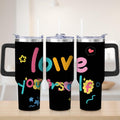 Herobuddy™ Premium Colorful Love Yourself Stainless Steel Tumbler, 30oz - Insulated Travel Tumbler Cup