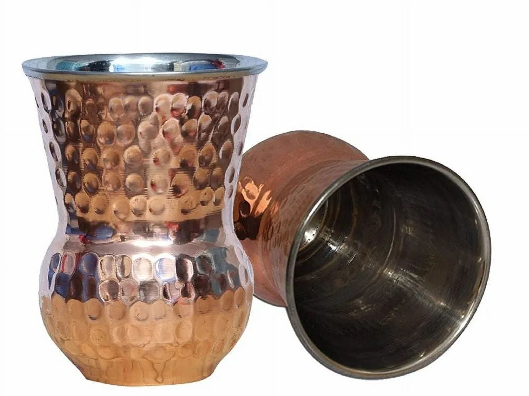 Fashtales 10 oz Copper Hand Hammered Tumbler, Set of 2