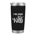 Couples Coffee Mugs Set King & Queen Wedding Engagement Gifts for Couple Newlyweds Just Married Gifts Bride Groom Gifts Couples Gifts for Husband Wife Bridal Shower Engaged Matching Tumblers-Black