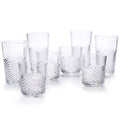 Cupture Diamond Plastic Tumblers, 24 oz / 14 oz, 8-Pack (Clear)