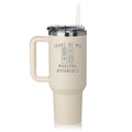 Daylor 40 oz Tumbler with Handle and Straw Lid Stainless Steel Insulated Travel Mug Cup Tears Of My Mahjong Opponents Funny (Cream)
