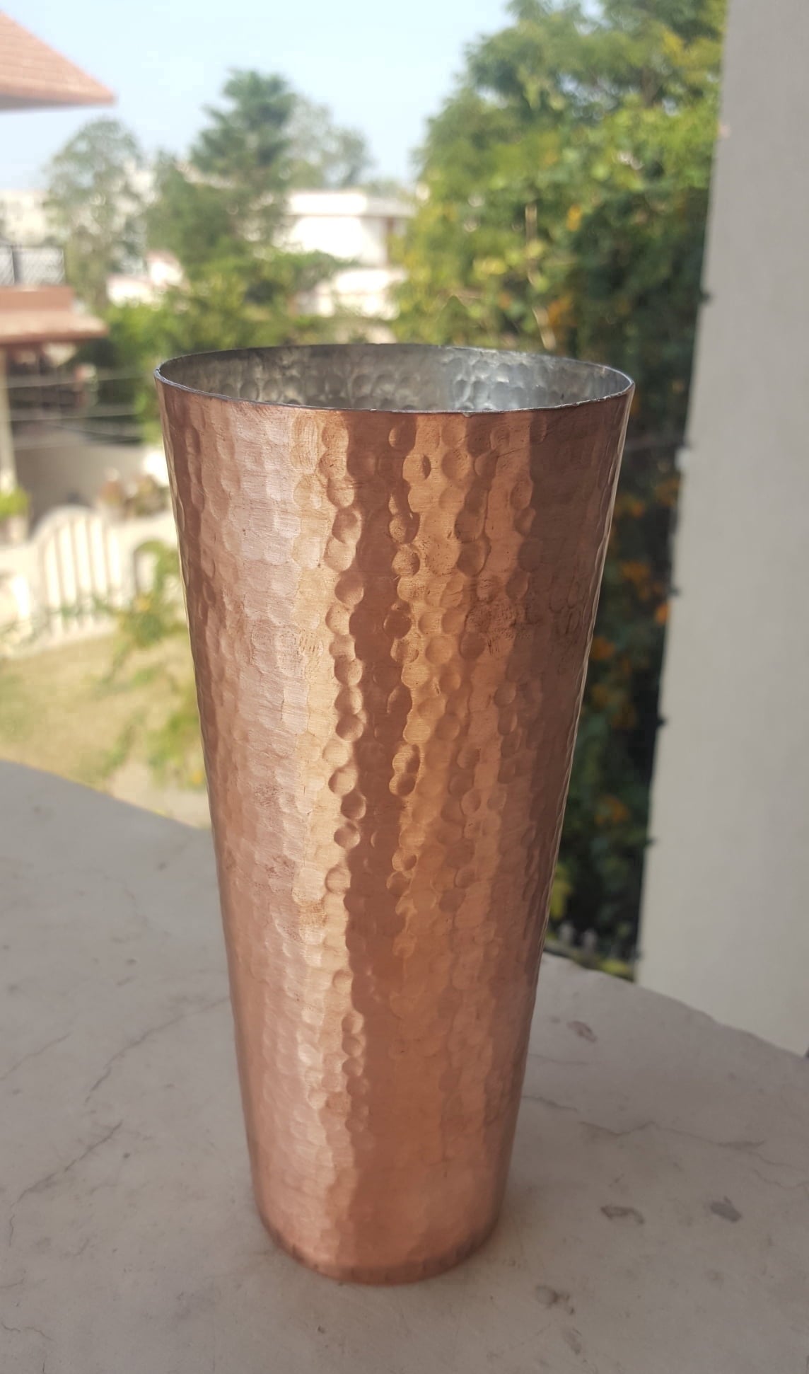 De Kulture Works Pure Solid Copper Glass Cup Tumbler, 600 ml