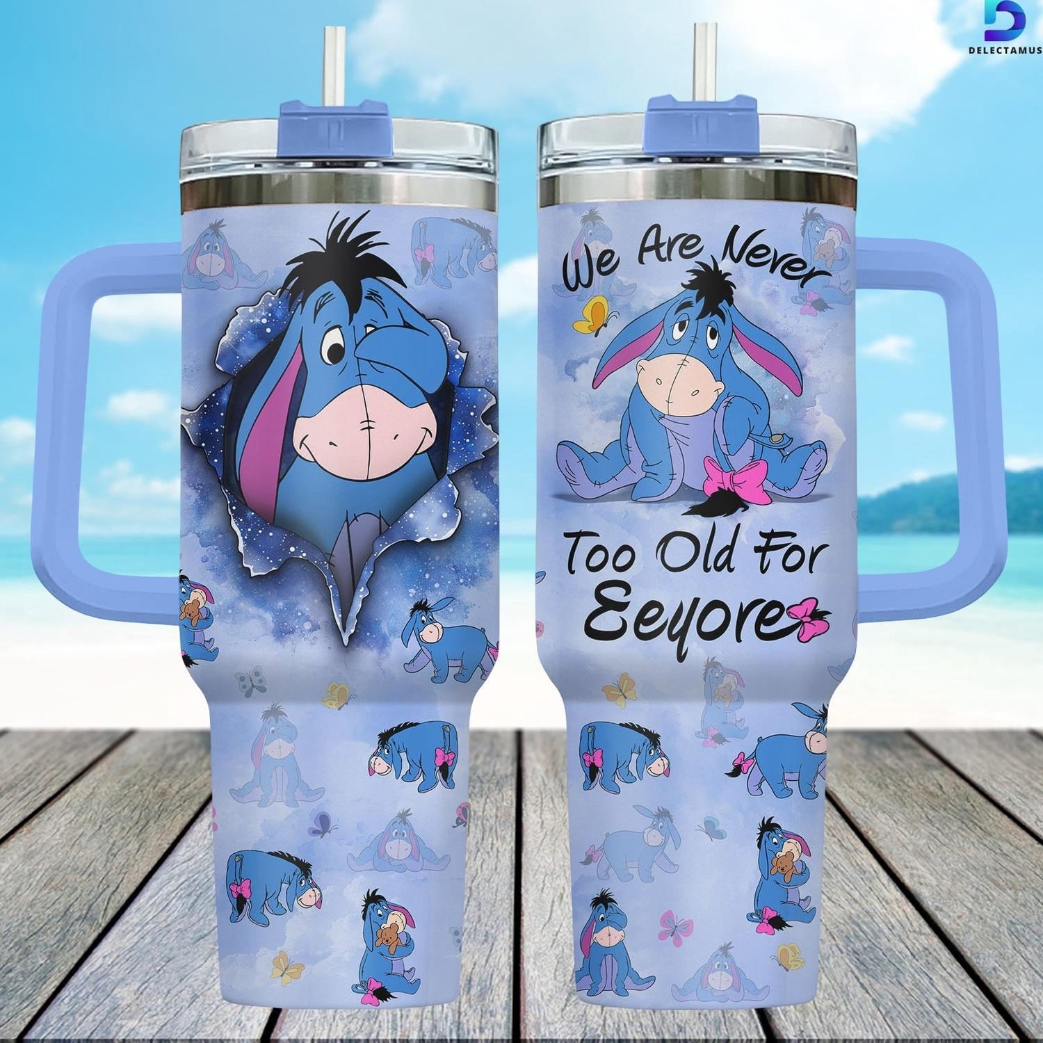 Disney Eeyore 40oz Tumbler, Winnie The Pooh Tumbler For Fan, Eeyore Stainless Tumbler, Disneyland Trip Steel Tumbler, Pooh Friends Cup