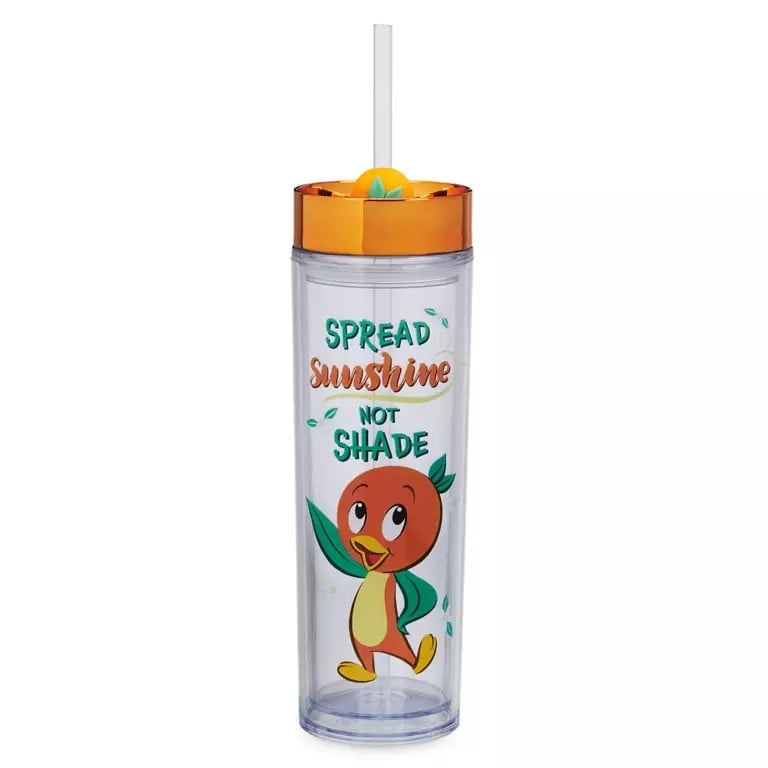 Disney Tumbler With Straw - Orange Bird - Walt Disney World 50th Anniversary