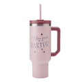 Dolly Parton 40 oz Stainless Steel Tumbler with Handle, Pink