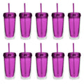Herobuddy™ Double Wall Acrylic Tumblers 16 oz. Set of 10, Bulk Pack - Insulated Travel Tumbler Cup