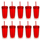 Herobuddy™ Double Wall Acrylic Tumblers 16 oz. Set of 10, Bulk Pack - Insulated Travel Tumbler Cup