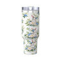 Easter Bunny Floral Cup Insulated Tumbler Stainless Steel Vacuum Travel Mug 40 oz with Handle and Straw Lid