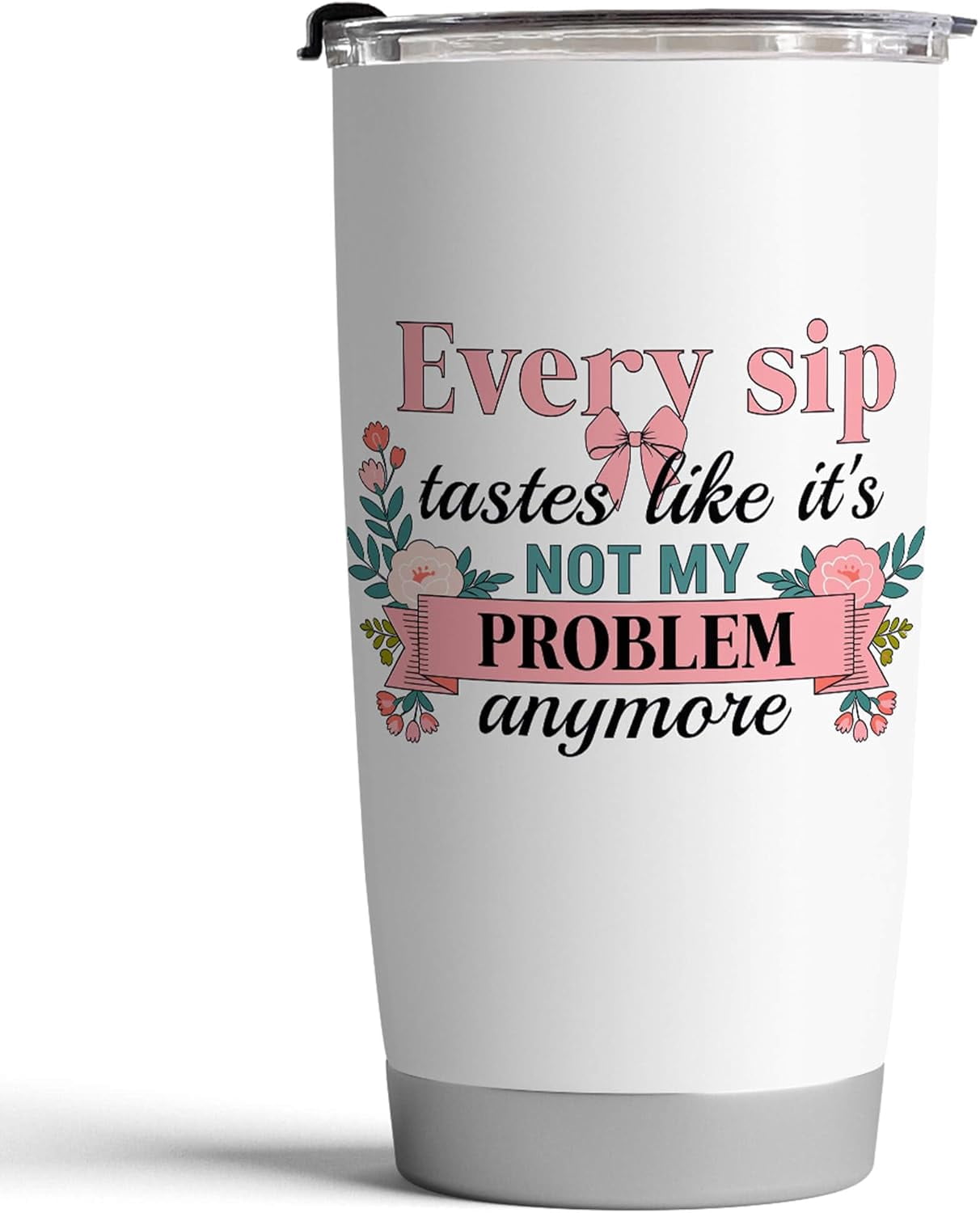 Fancyfams 20oz Retirement Tumbler for Women 2026, Happy Retirement Gifts, Every Sip Tastes Like Its Not My Problem Anymore, Insulated Stainless Steel Coffee Cup, Floral Gift Box (Every Sip 26)