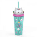 Gabby's Dollhouse 18 oz Green Super Sipper Tumbler with Cakey Cat Design, BPA-Free Plastic
