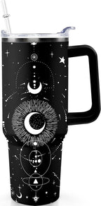 Herobuddy™ 40oz Goth Gothic Tumbler with Handle and Straw, Stainless Steel Vacuum - Insulated Travel Tumbler Cup