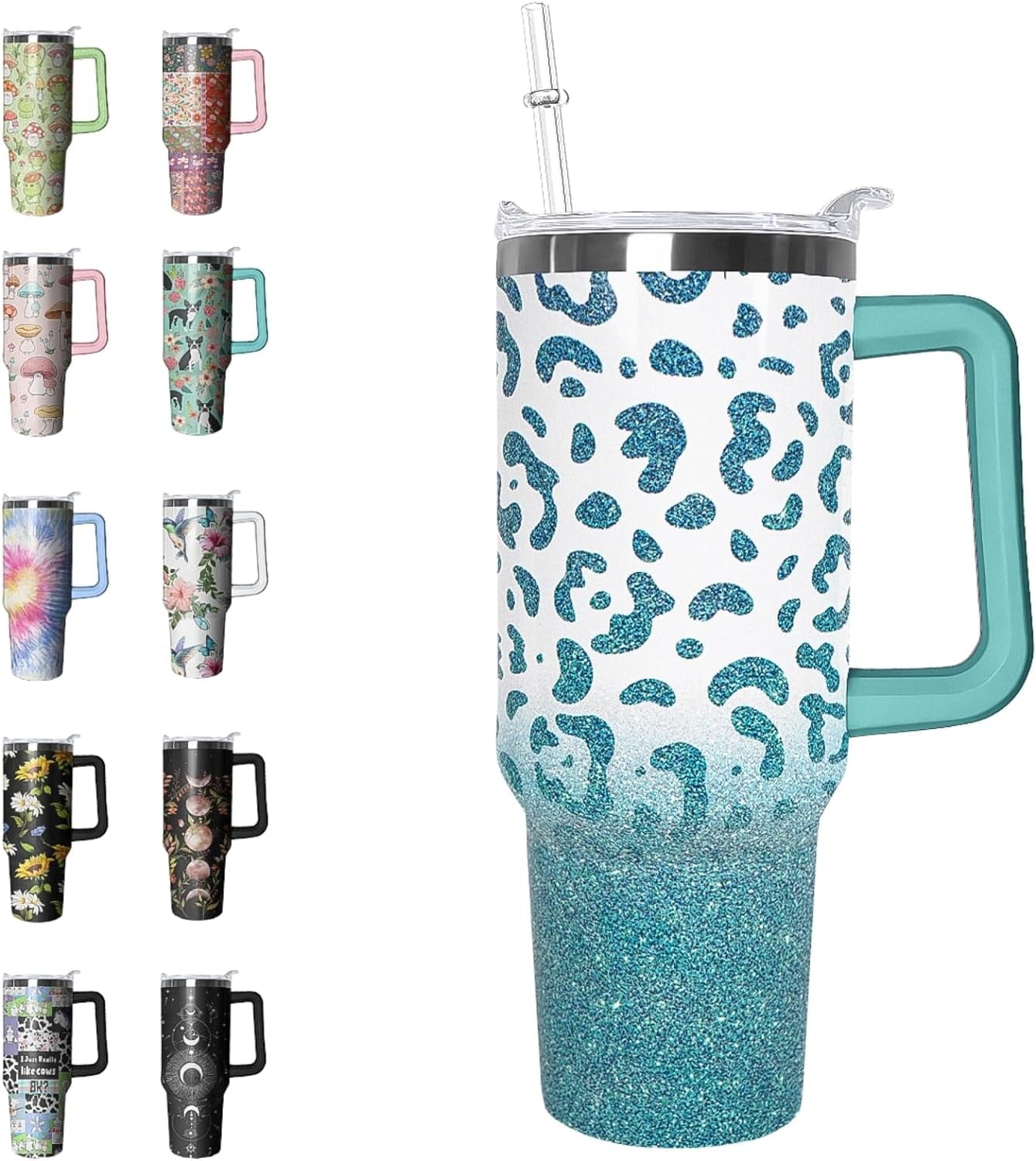 Herobuddy™ 40 oz Tumbler with Handle and Straw Leak Proof Tumbler 40 - Reusable Stainless Steel Cup