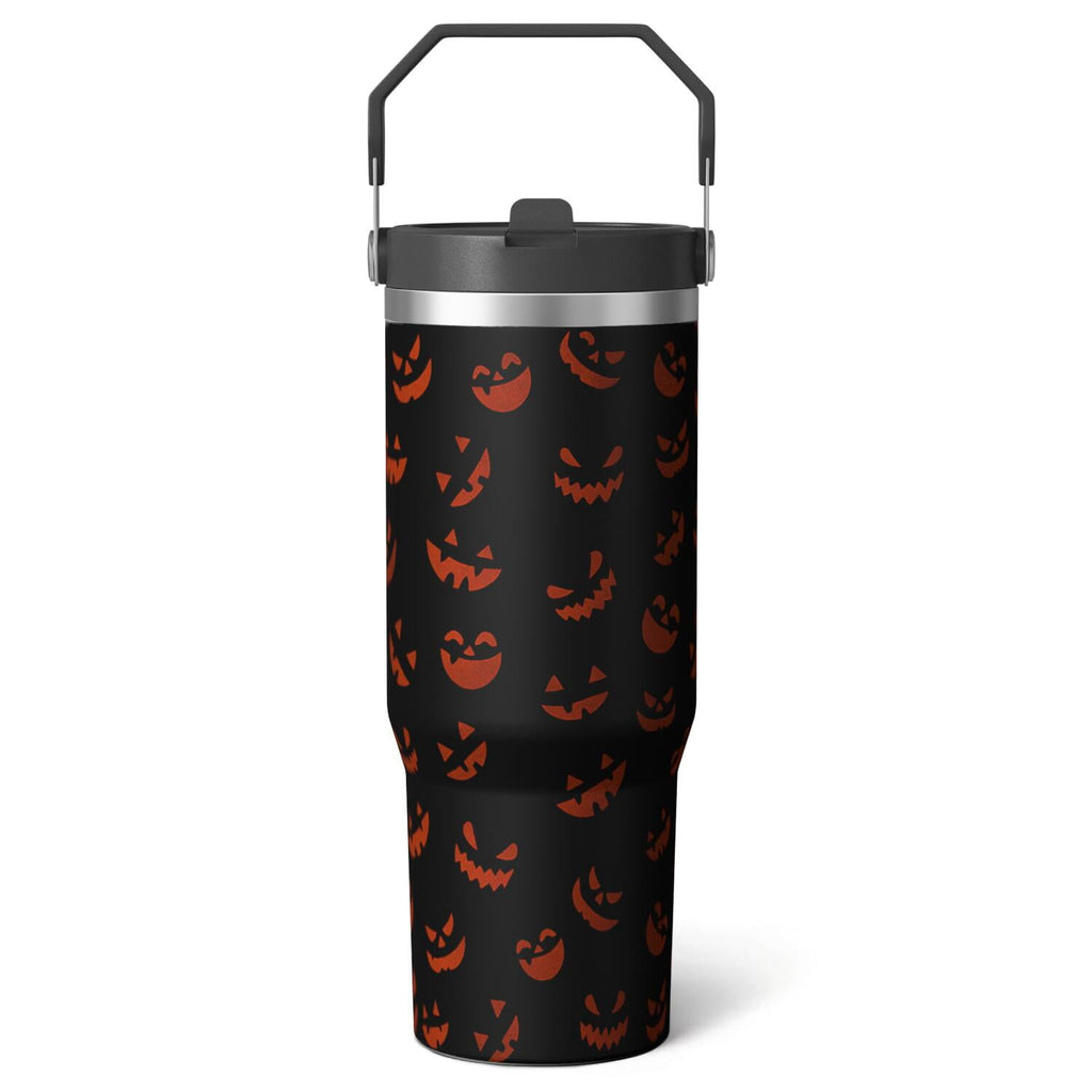 Herobuddy™ 1pc Halloween Bat 30oz Tumbler with Straw & Handle - Insulated - Reusable Stainless Steel Cup