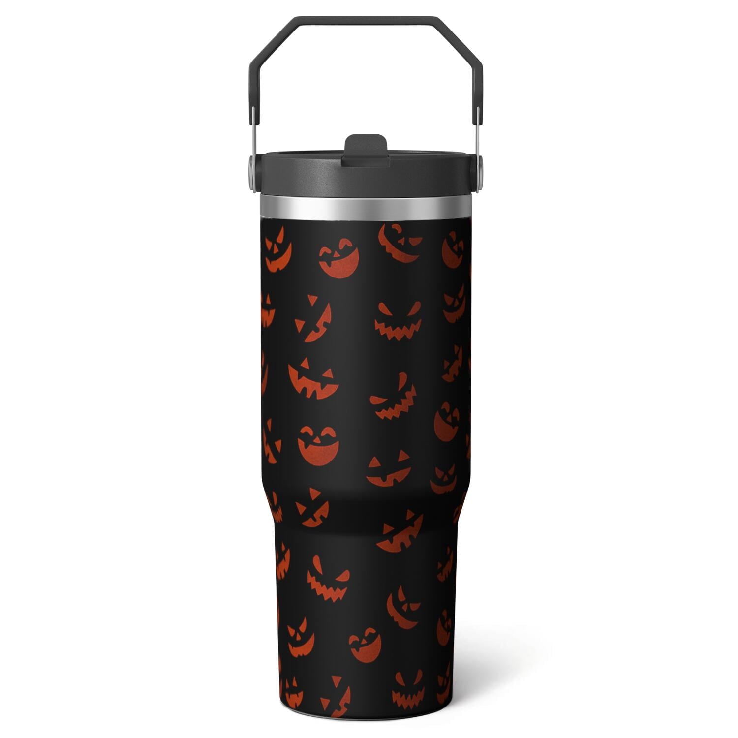 Herobuddy™ 1pc Halloween Bat 30oz Tumbler with Straw & Handle - Insulated - Reusable Stainless Steel Cup