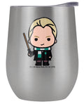 Harry Potter Official Draco Cute Chibi Character 12 oz Stemless Tumbler, Stainless Steel Travel Cup|Lake Tumbler|Insulated with Leak Resistant Slide-Lock Lid, Stainless Steel