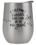 Harry Potter Official Up To No Good 12 OZ Silver Stemless Tumbler, Stainless Steel Travel Cup|Lake Tumbler|Insulated with Leak Resistant Slide-Lock Lid