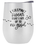 Harry Potter Official Up To No Good 12 OZ White Stemless Tumbler, Stainless Steel Travel Cup|Lake Tumbler|Insulated with Leak Resistant Slide-Lock Lid