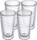Homestead Choice Insulated Tumblers, 16oz 4-Pack Double Walled Clear Insulated Drinking Glasses Cup