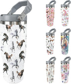 Herobuddy™ Horse Tumbler with Lid and Straw Stainless Steel Tumblers 30 Oz - Leakproof Insulated Water Bottle