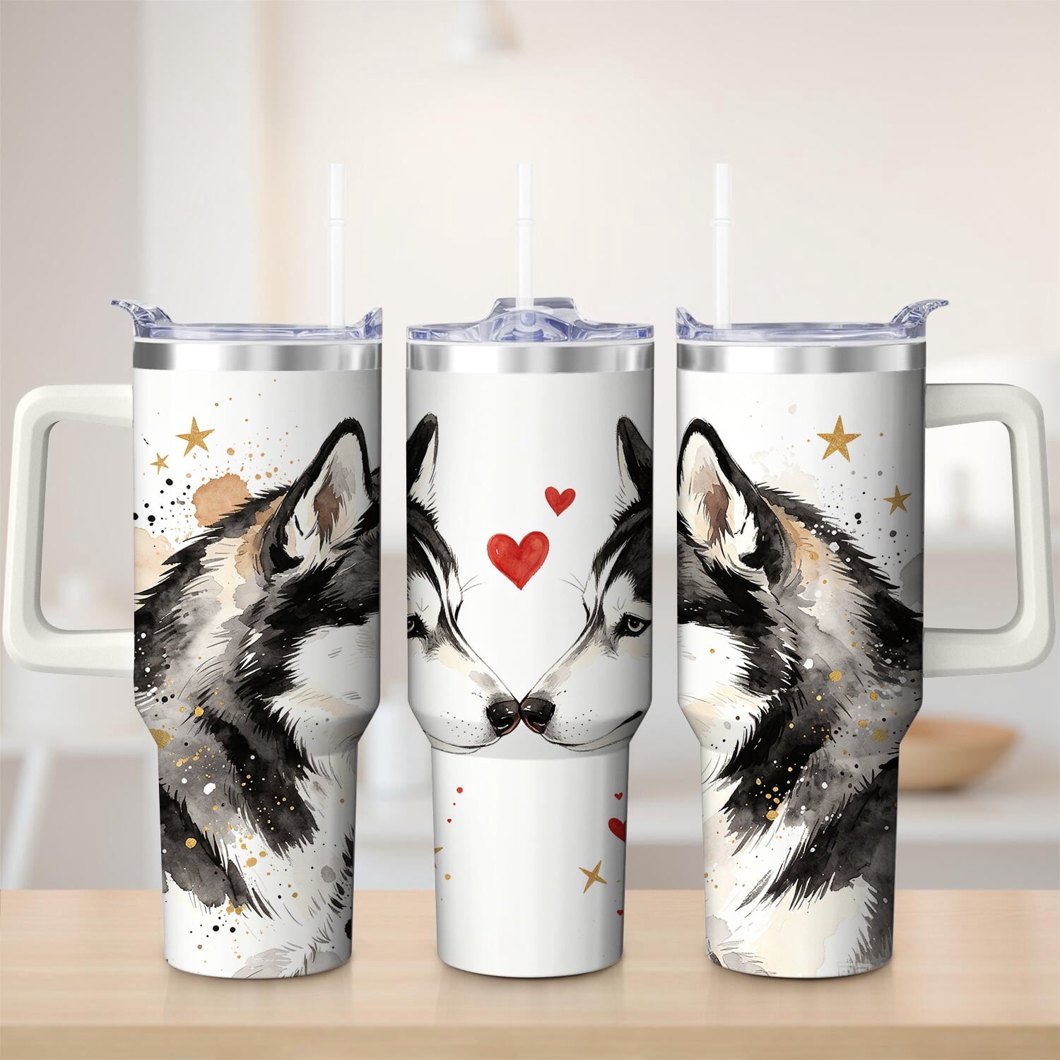 Husky Love Design Stainless Steel Tumbler, 40oz