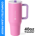 Herobuddy™ HydroJug Traveler 40 oz Water Bottle, Stainless Steel Insulated Tumbler - Leakproof Insulated Water Bottle