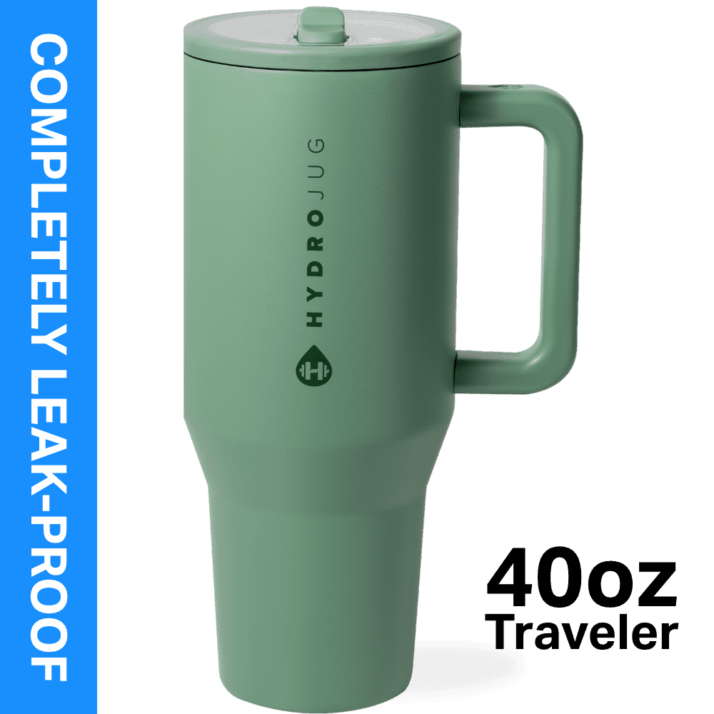 Herobuddy™ HydroJug Traveler 40 oz Water Bottle, Stainless Steel Insulated Tumbler - Leakproof Insulated Water Bottle