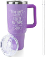 Inspirational Gifts for Women, Birthday Gifts for Mom Women Best Friend Her, 40 oz Tumbler with Handle and Straw, Christmas,Valentines Day,Mothers Day Gifts for Wife Female Sister Daughter Coworker
