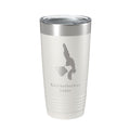 Knickerbocker Lakes Map Tumbler Travel Mug Insulated Laser Engraved Coffee Cup Maine 20 oz White