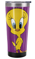 Looney Tunes Official Tweety Bird Pose 20 oz Travel Tumbler, Stainless Steel, Vacuum Insulated with Leak Resistant Slide-Lock Lid