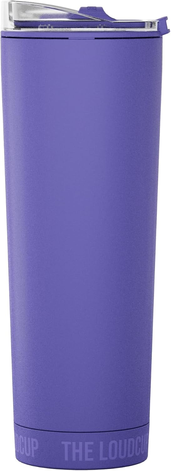 Loud Cup 23 oz Tumbler + Stadium Horn with Slide-Close Lid (Royal Purple) - Double-WallCup Reusable Water Bottle Coffee Travel Mug - Worlds Loudest Cup for Game Day