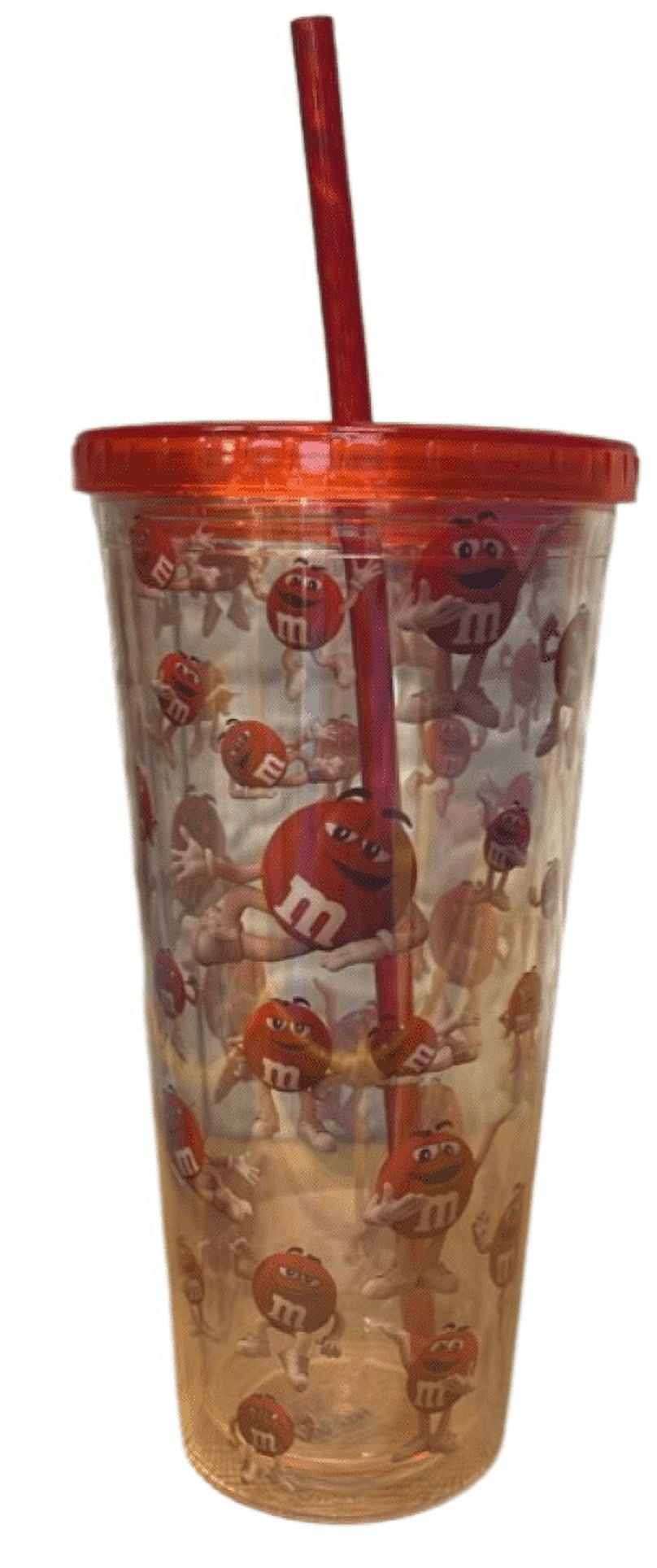 M&M's World Red Character Moods Tumbler With Straw New with Tag