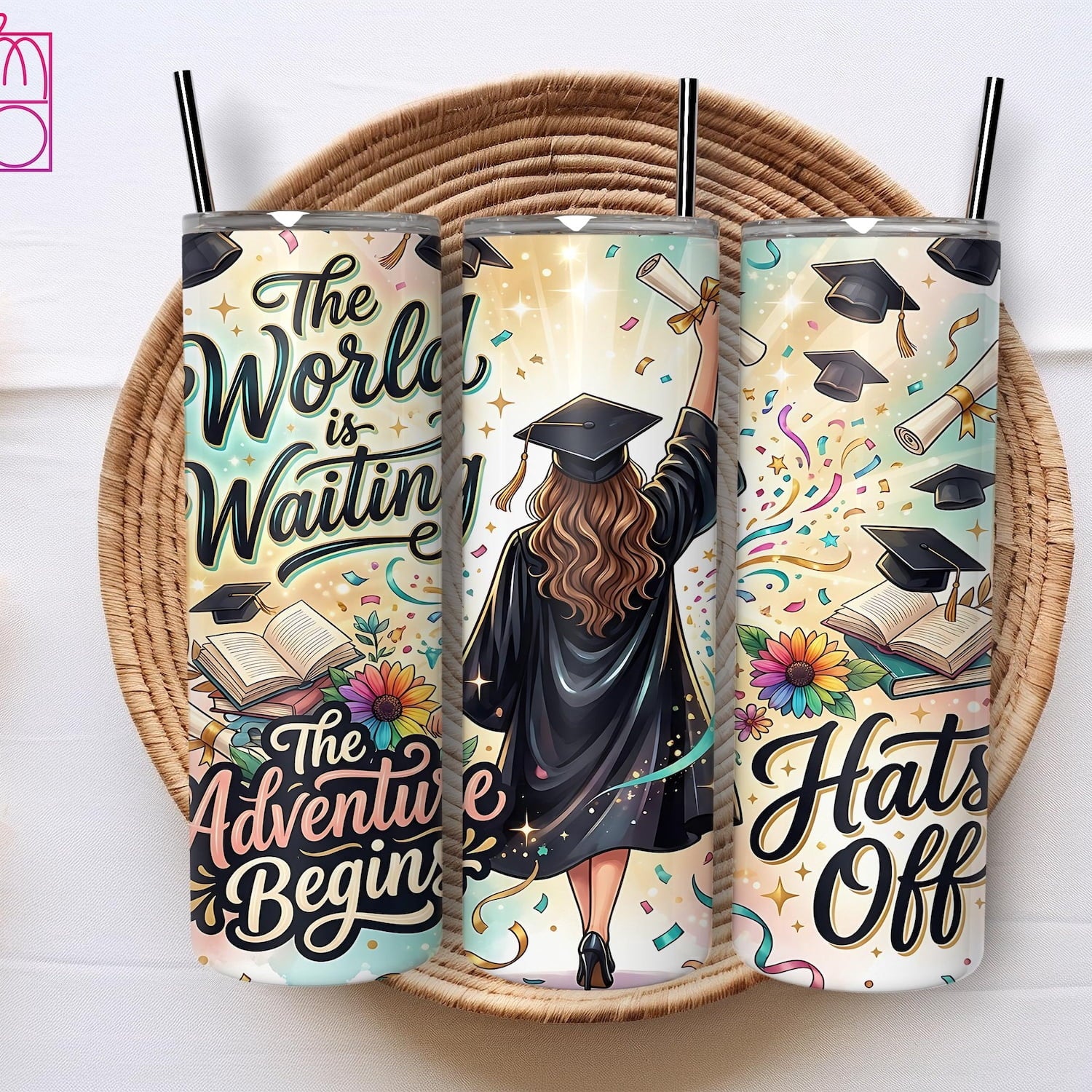 [NO STRAW] Class of 2026 Graduation 20oz 30 oz Skinny Tumbler, Senior College Graduate Coffee Cup, School Grad Gift