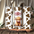 [NO STRAW] Highland Cow Dr Pepper Tumbler: 20oz Stainless Steel Farmhouse Cup