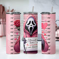 [NO STRAW] Horror Valentine Tumbler, Pinky Horror Tumbler, Stainless Steel Skinny Tumbler Cup with Straw & Lid, 20oz Valentine Day Sublimated Tumbler