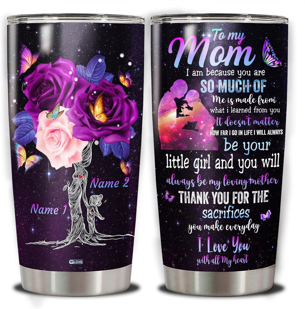 Personalized Moms Gifts Tumbler Cup Customized Name With Lid 20oz 30oz Present Ideas Birthday Christmas Mothers Day Anniversary To My Mom Gift From Daughters For Mommy Mother Mama