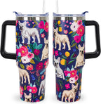 Pitbull Gifts Dog Tumbler Cup for Women Men 40oz Stainless Steel Insulated Travel Mug with Lid and Straw