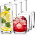 Plastic Drinking Glasses Set of 8 14oz Rocks & 20oz Water Cups Unbreakable Drinkware Clear Kitchen Tumblers for Home Outdoors Reusable BPA-Free Top-Rack Dishwasher Safe