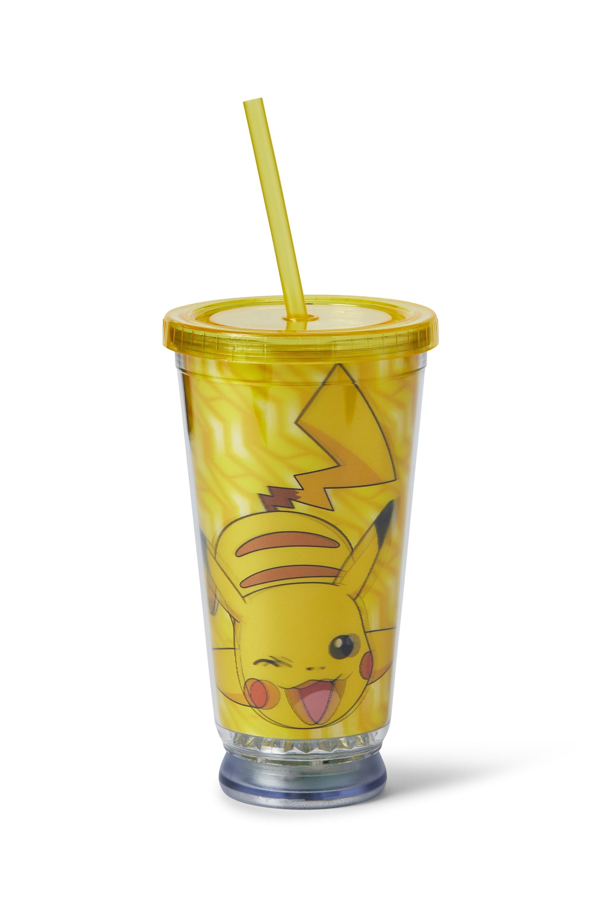 Pokemon Pikachu LED Light Up Tumbler Cup with Lid and Straw